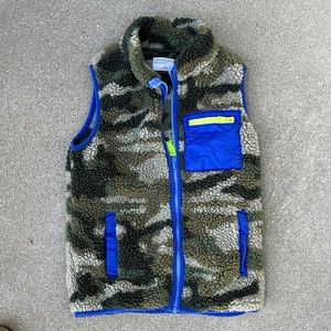 Crewcuts Fleece Vest with Blue and Green Camouflage